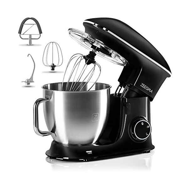 ZEEGMA Planeet Chef robot pâtissier multifonctions 1500W, machine à pétrir cuisine à pâte avec bol en acier inoxydable de 6.5