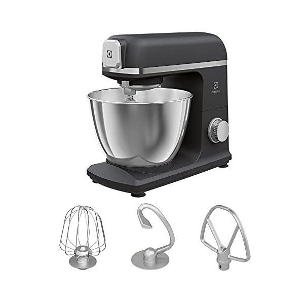 Electrolux E5KM1-4BPT Pétrin planétaire Créées 5 en fonte daluminium 1200 W, 6 réglages, 330 x 245 x 380 mm, Black Pearl