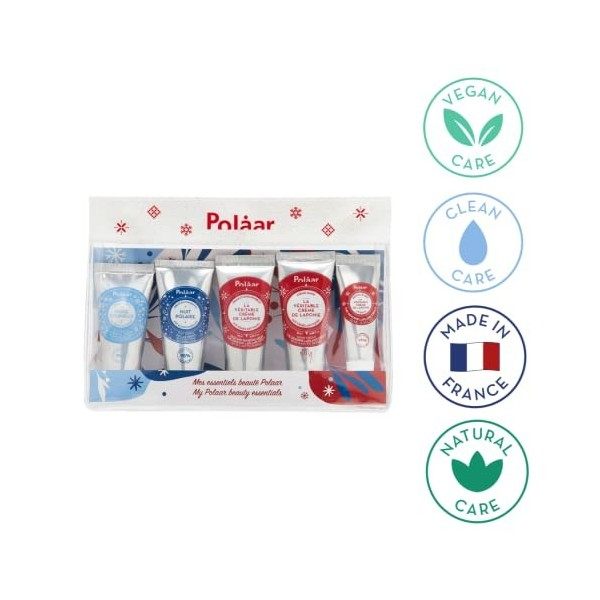 Polåar - Coffret Cadeau Maxi Trousse Kit 5 Produits - Soins naturels Eclat, Detox, Hydratation, Anti-Age - Toutes peaux même 