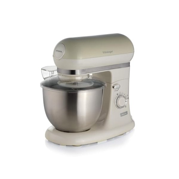 Ariete Pétrin Vintage 1588, Batteur Circulaire Pour Pain, Pizza, Gâteaux Et Pâtisseries, Hob, Fouet à Cœur Et Fouet à Fil Inc