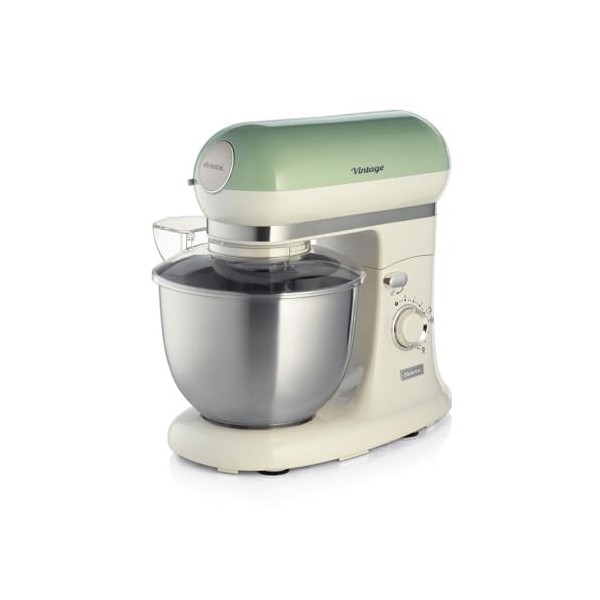 Ariete Pétrin Vintage 1588, Batteur Circulaire Pour Pain, Pizza, Gâteaux Et Pâtisseries, Hob, Fouet à Cœur Et Fouet à Fil Inc