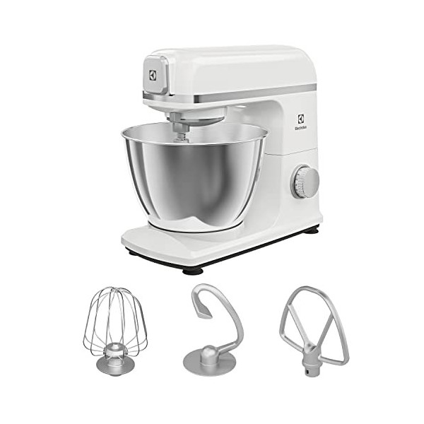 Electrolux E5KM1-4SWB Pétrisseur planétaire Create 5 en Aluminium moulé sous Pression, 1200 W, 6 réglages, 330 x 245 x 380 mm