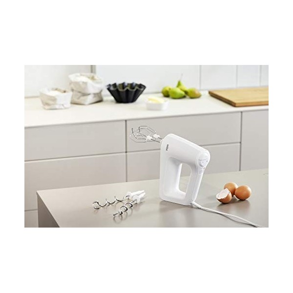Braun HM3000WH Batteur avec Fouet/Pétrin Blanc 450 W