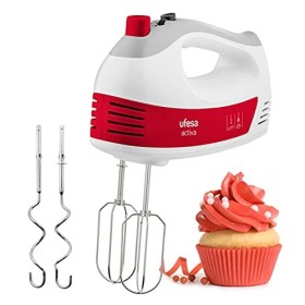 Ufesa BV4650 Batteur Electrique, 400 W de Puissance, 5 Vitesses + Turbo, Bouton pour Éjecter les Accessoires, 2 Fouets et 2 C