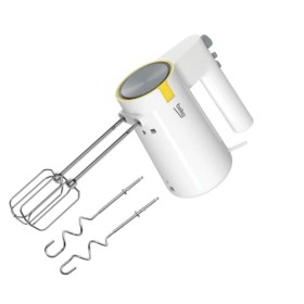 Batteur - Puissance : 425 W - 5 vitesses + Turbo - Fouets + crochets en acier inoxydable résistants au LV - Bouton d’éjection