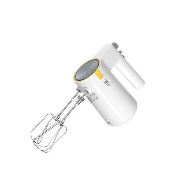 Batteur - Puissance : 425 W - 5 vitesses + Turbo - Fouets + crochets en acier inoxydable résistants au LV - Bouton d’éjection