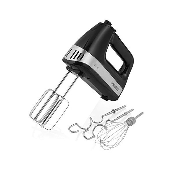 Princess 222206 Batteur à main 500 W Noir, Argent