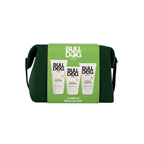 Bulldog Skincare - Kit de soins de la peau pour homme, trousse de toilette verte