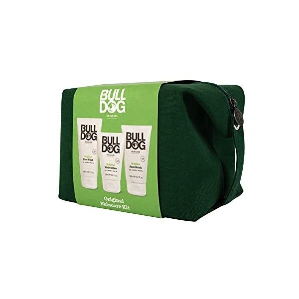 Bulldog Skincare - Kit de soins de la peau pour homme, trousse de toilette verte