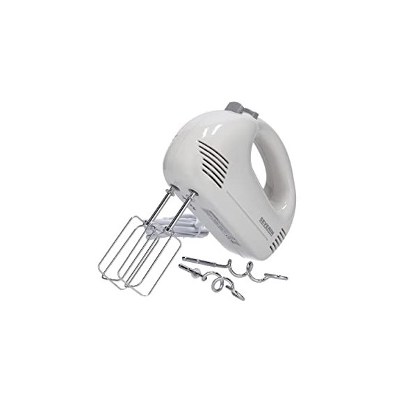 SEVERIN Batteur électrique 200 W, Fouet électrique compact avec 5 vitesses, Batteur mixeur livré avec 2 fouets et 2 crochets 