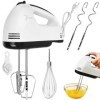 Batteur électrique : batteur à main à 7 niveaux avec poignée ergonomique, fouet électrique avec 2 fouets et 2 crochets pétris