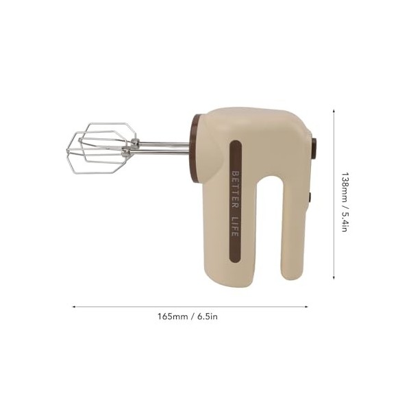 Haofy Batteur à Main électrique sans Fil avec Fouet en Acier Inoxydable, 5 Vitesses, Turbo Boost, Idéal pour Cuire, Fouetter,