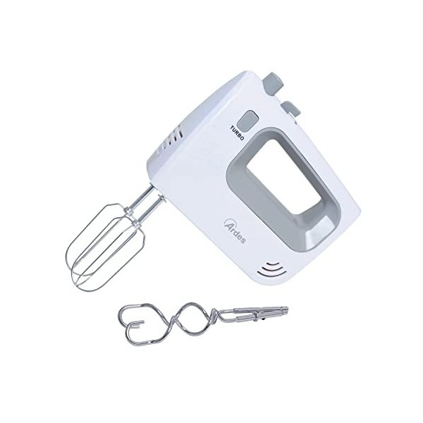 Ardes ARSBAT01 SPINNY Mélangeur électrique 5 vitesses et turbo avec kit batteur pour pétrir, fouetter et fouetter 200 W