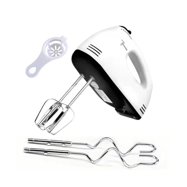 LUPATDY Batteur électrique à main,7 niveaux,batteur à main,fonction turbine,mixeur,batteur à main 300 W 2 fouets,2 agitateurs