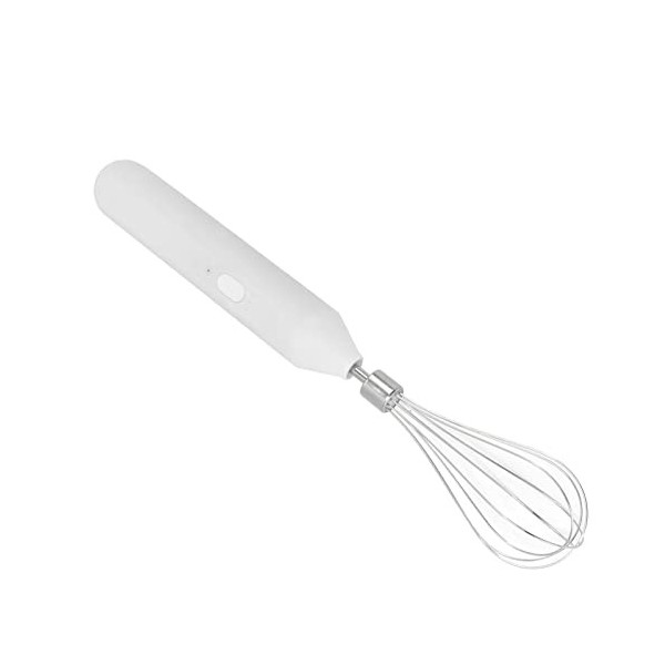 Batteur Électrique Sans Fil, Fouet Électrique Portable pour la Cuisson à la Maison Blanc