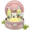 Coffret Cadeau Femme Soin 1 Gel Douche 250ml, 1 Creme Main 25ml, 1 savon 100g, 1 Lait Corps/Parfum Fleurs de cerisiers/Un Air