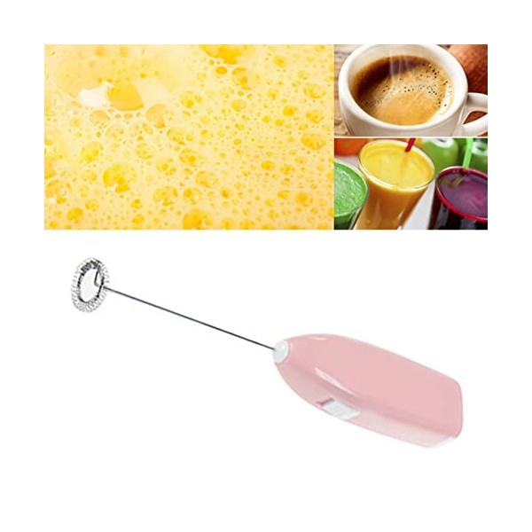 Mélangeur à Main électrique, Mélangeur à Main électrique Fil Pratique, Durable, Portable, Petit Compact pour café Rose 