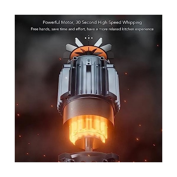 Airshi Batteur à Main électrique, Moteur Puissant à 3 Vitesses, Fouet à Crème électrique Rechargeable pour la Cuisine