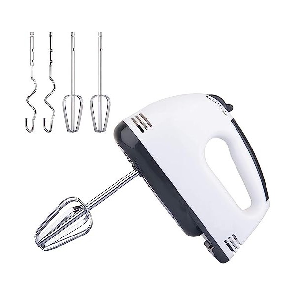 SQUADO Batteur électrique 180 W mixeur 7 vitesses pétrisseur double fouet, en acrylonitrile butadiène styrène