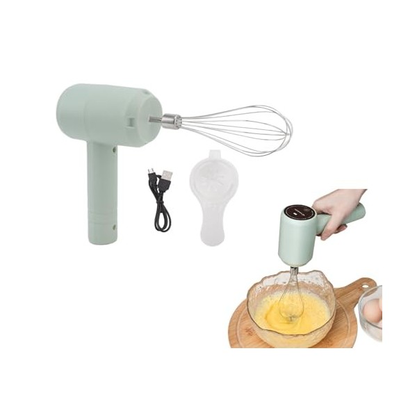 Batteur à Main électrique, Batteur à Main Sans Fil Rechargeable USB Automatique Pour la Cuisson De Gâteaux, Portable Et Puiss