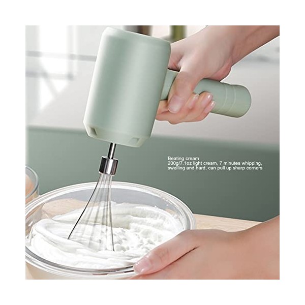 Batteur à Main électrique, Batteur à Main Sans Fil Rechargeable USB Automatique Pour la Cuisson De Gâteaux, Portable Et Puiss