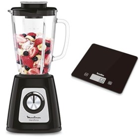 Moulinex Blender mixeur électrique, Bol verre 1,75 L, Puissance 800 W, Verrouillage sûr, Ergonomique, Broyeur à grains, Smoot