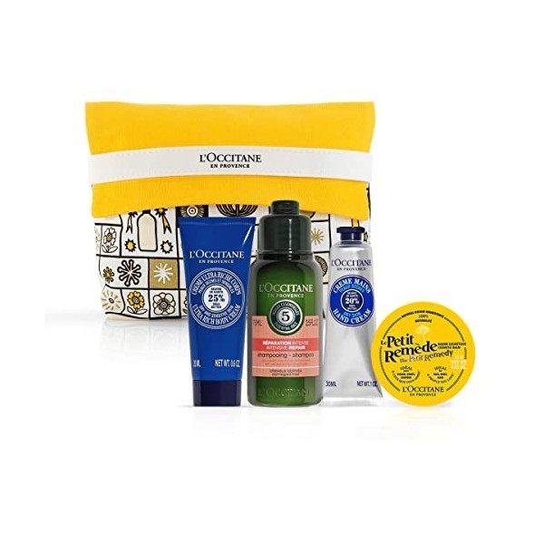 LOCCITANE - Trousse de bestsellers corps : La Crème Ultra Riche Corps Karité, le Shampooing Réparation Intense, la Crème Mai