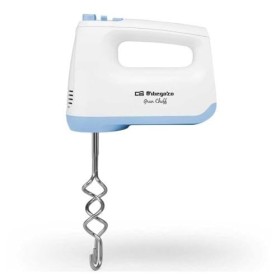 Orbegozo BA 3750 - Batteur sur socle, 6 vitesses + fonction turbo, taille compacte, bol de rangement, accessoires amovibles l