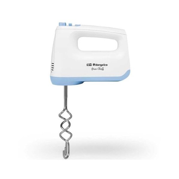 Orbegozo BA 3750 - Batteur sur socle, 6 vitesses + fonction turbo, taille compacte, bol de rangement, accessoires amovibles l