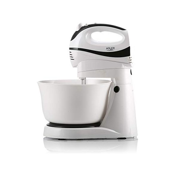 Adler AD 4206 Batteur avec bol, 300 W, Weiß