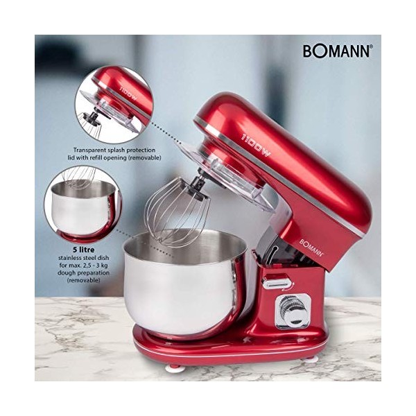 Robot patissier - Petrin a pain - Robot petrin - Robot patissier professionnel - Robot multifonction Bomann KM6010CB Robot pé