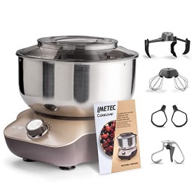 Imetec Cakelover, Mélangeur Planétaire 5 L pour Gâteaux, Crèmes, Pizza, Pain, Pâtes - 1500 W, 6 Vitesses, avec Bol en Acier I