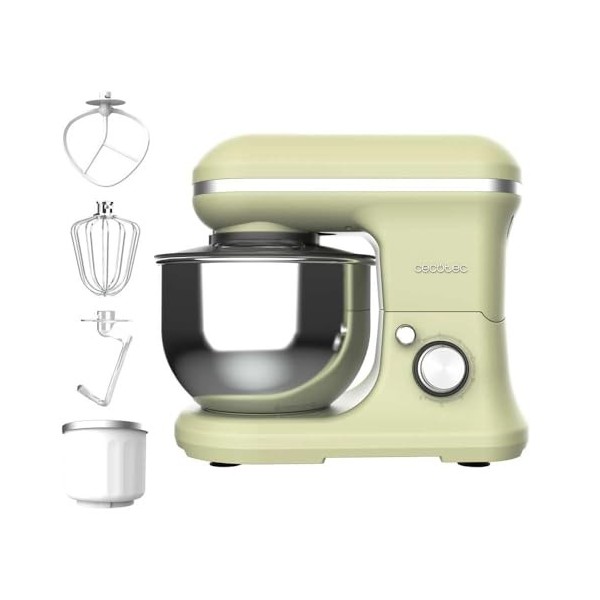 Cecotec Batteur Mélangeur Cecomixer Merengue 5L 1200 Ice-Cream Vert. 1200 W, Bol en Acier Inoxydable de 5 L et Accessoires po