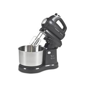 Batteur avec Bol Rotatif 5 Vitesses, Noir/Inox, 2.8 L, 300 W