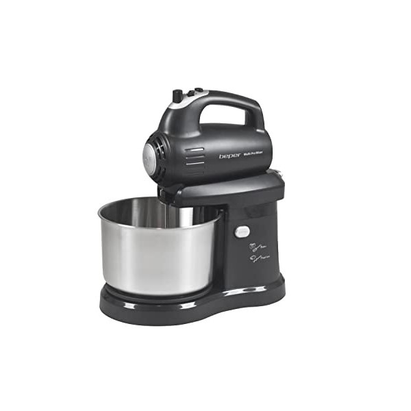 Batteur avec Bol Rotatif 5 Vitesses, Noir/Inox, 2.8 L, 300 W