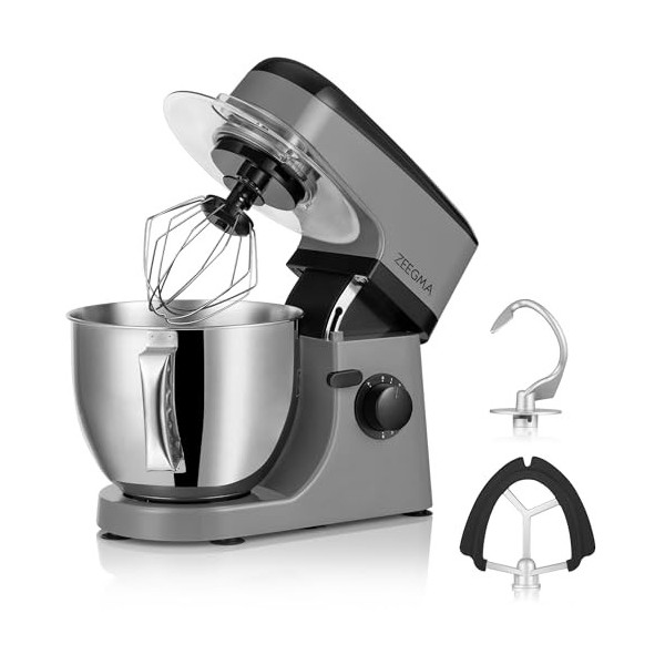 ZEEGMA Planeet MIX Pétrisseur 1800 W Robot multifonction avec bol 5L avec poignée et couvercle, 8 vitesses, avec panneau tact
