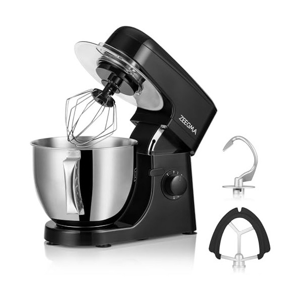 ZEEGMA Planeet MIX Pétrisseur 1800 W Robot multifonction avec bol 5L avec poignée et couvercle, 8 vitesses, avec panneau tact