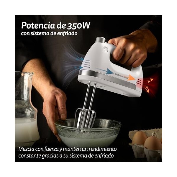 Grunkel - AM-350TURBO5 - Food processor with turbo function and easy removal button - up to 5 speed settings - includes acces