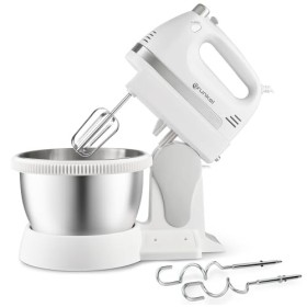 Grunkel - AM-350TURB05BOWL - Food processor with rotating bowl made of stainless steel, turbo function and 5 speeds, includin