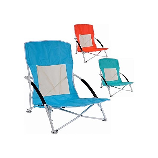 Chaise de plage en métal pliable 60 x 55 x 64 cm Couleurs assorties