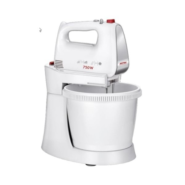 MPM MMR-20Z Mélangeur à Pâtisserie avec Bol Rotative 3L, sans BPA, Robot Pâtissier Boulangerie Cuisine, 5 Vitesses + Turbo, T