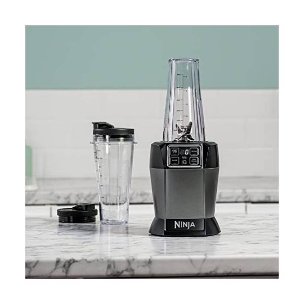 Ninja – Mixeur avec Auto-iQ 1 000 W, 2 tasses de 700 ml, noir/argenté - BN495UK