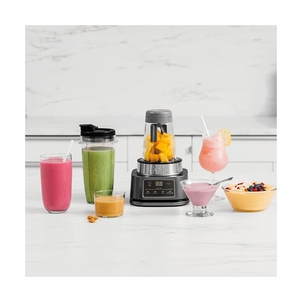 Ninja Foodi Power Nutri Blender 2-en-1, mixeur pour bols de smoothie et boissons glacées, programmes automatiques, gobelet de