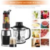 Blender Mixeur 3-en-1, 700W Blender Smoothie 24000 tours/min, avec pot de 1,2 L/bouteille de sport de 570 ml/tasse de broyage
