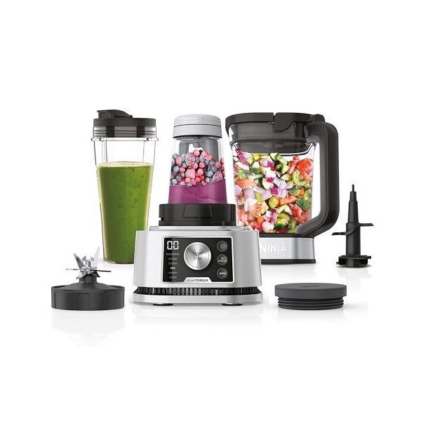 Ninja Foodi Power Nutri Blender 3-en-1, mixeur pour bols de smoothie, pâtes à tartiner épaisses et boissons glacées, programm