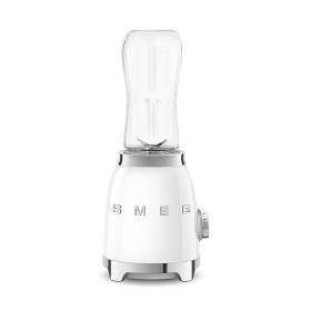 Smeg, Mini-blender Compact PBF01WHEU, 2 Niveaux de Vitesse, Blocage Moteur de Sécurité, 2 bouteilles de 600 ml Fournies, Base