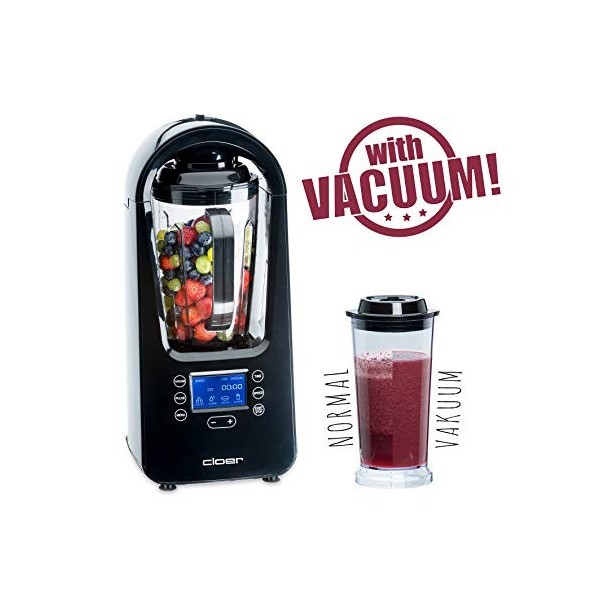 Cloer 6980 Blender sous vide, 1500 ml, récipient de stockage, programmes automatiques, fonction broyage de glace, fonction de