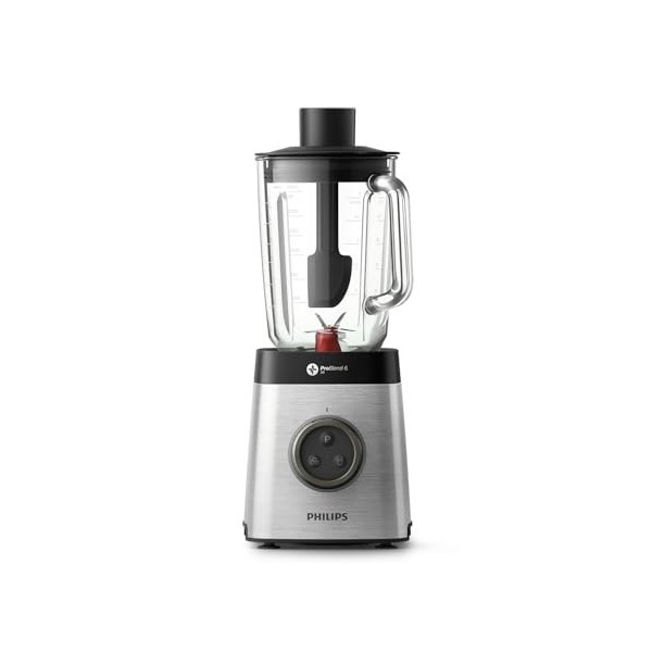 Philips Blender et Mixeur à Smoothies - 1400W, Pichet en Verre de 2L, Appli Recettes, Vitesse Variable, ProBlend 6 3D HR3655