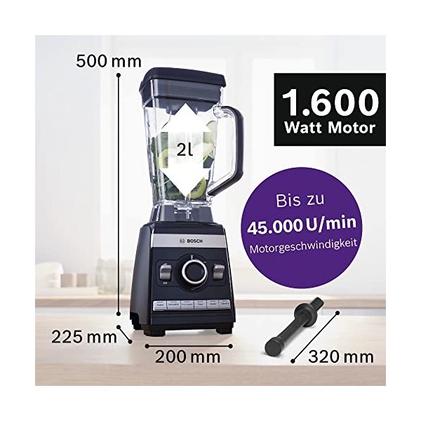 Bosch MMBH6P6BDE mixeur Robot mixer 1600 W Noir