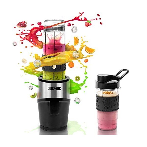 Duronic BL520 Mini Mixeur Blender portable de 500W 570 et 400 ml Bouteille Sans BPA Pour Smoothie Shakes protéinés Nourriture